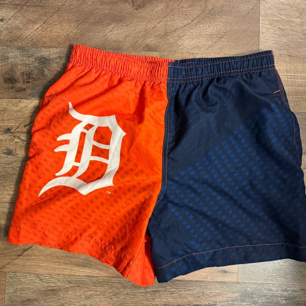 Men's Orange and Navy Swim Board Shorts